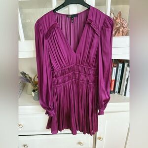 Purple Long Sleeve Dress Maje